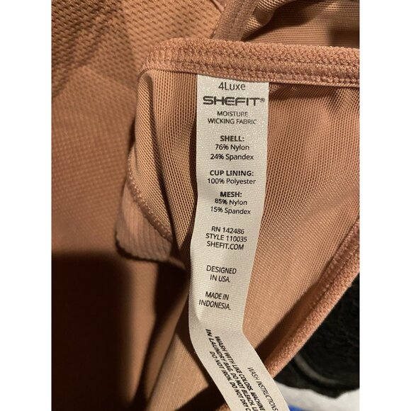 SHEFIT ROSE TAUPE SPORTS BRA SZ 4 LUX - Picture 3 of 3